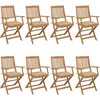 Image de vidaXL - Tuinstoelen - 8 - st - inklapbaar - met - kussens - massief - acaciahout