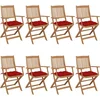 Image de vidaXL - Tuinstoelen - 8 - st - inklapbaar - met - kussens - massief - acaciahout