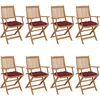 Image de vidaXL - Tuinstoelen - 8 - st - inklapbaar - met - kussens - massief - acaciahout