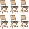 Image de vidaXL - Tuinstoelen - 6 - st - inklapbaar - met - kussens - massief - acaciahout