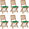 Image de vidaXL - Tuinstoelen - 6 - st - inklapbaar - met - kussens - massief - acaciahout