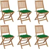 Image de vidaXL - Tuinstoelen - 6 - st - inklapbaar - met - kussens - massief - acaciahout
