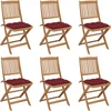 Image de vidaXL - Tuinstoelen - 6 - st - inklapbaar - met - kussens - massief - acaciahout