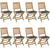 Image de vidaXL - Tuinstoelen - 8 - st - inklapbaar - met - kussens - massief - acaciahout