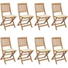Image de vidaXL - Tuinstoelen - 8 - st - inklapbaar - met - kussens - massief - acaciahout