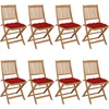 Image de vidaXL - Tuinstoelen - 8 - st - inklapbaar - met - kussens - massief - acaciahout