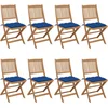 Image de vidaXL - Opklapbare - stoelen, - 8 - stuks, - inclusief - kussens, - van - massief - acaciahout