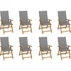 Image de vidaXL - Tuinstoelen - 8 - st - inklapbaar - met - kussens - massief - acaciahout