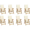 Image de vidaXL - Tuinstoelen - 8 - st - inklapbaar - met - kussens - massief - acaciahout
