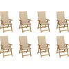 Image de vidaXL - Tuinstoelen - 8 - st - inklapbaar - met - kussens - massief - acaciahout