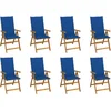 Image de vidaXL - Tuinstoelen - 8 - st - inklapbaar - met - kussens - massief - acaciahout