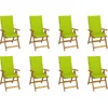 Image de vidaXL - Tuinstoelen - 8 - st - inklapbaar - met - kussens - massief - acaciahout
