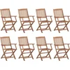 Image de vidaXL - Tuinstoelen - 8 - st - inklapbaar - massief - acaciahout