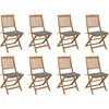 Image de vidaXL - Tuinstoelen - 8 - st - inklapbaar - met - kussens - massief - acaciahout