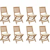 Image de vidaXL - Tuinstoelen - 8 - st - inklapbaar - met - kussens - massief - acaciahout