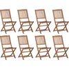 Image de vidaXL - Tuinstoelen - 8 - st - inklapbaar - met - kussens - massief - acaciahout