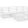 Image de vidaXL - 4-delige - Loungeset - massief - grenenhout - wit