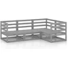 Image de vidaXL - 4-delige - Loungeset - massief - grenenhout - grijs