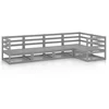 Image de vidaXL - 5-delige - Loungeset - massief - grenenhout - grijs