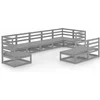 Image de vidaXL - 9-delige - Loungeset - massief - grenenhout - grijs