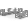Image de vidaXL - 7-delige - Loungeset - massief - grenenhout - grijs