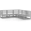 Image de vidaXL - 5-delige - Loungeset - massief - grenenhout - grijs