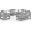 Image de vidaXL - 9-delige - Loungeset - massief - grenenhout - grijs
