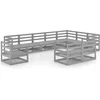 Image de vidaXL - 10-delige - Loungeset - massief - grenenhout - grijs