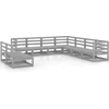 Image de vidaXL - 9-delige - Loungeset - massief - grenenhout - grijs