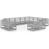 Image de vidaXL - 12-delige - Loungeset - massief - grenenhout - grijs