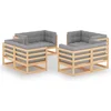 Image de vidaXL - 8-delige - Loungeset - met - kussens - massief - grenenhout