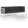 Image de vidaXL - 4-delige - Loungeset - met - kussens - massief - grenenhout