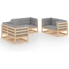 Image de vidaXL - 6-delige - Loungeset - met - kussens - massief - grenenhout