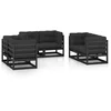 Image de vidaXL - 6-delige - Loungeset - met - kussens - massief - grenenhout