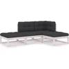 Image de vidaXL - 4-delige - Loungeset - met - kussens - massief - grenenhout