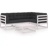 Image de vidaXL - 5-delige - Loungeset - met - kussens - massief - grenenhout