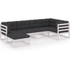 Image de vidaXL - 6-delige - Loungeset - met - kussens - massief - grenenhout