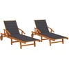 Image de vidaXL - Ligstoelen - 2 - st - met - kussens - massief - acaciahout