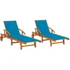 Image de vidaXL - Ligstoelen - 2 - st - met - kussens - massief - acaciahout