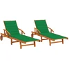 Image de vidaXL - Ligstoelen - 2 - st - met - kussens - massief - acaciahout