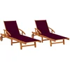 Image de vidaXL - Ligstoelen - 2 - st - met - kussens - massief - acaciahout