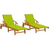 Image de vidaXL - Ligstoelen - 2 - st - met - kussens - massief - acaciahout