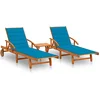 Image de vidaXL - Ligstoelen - 2 - st - met - tafel - en - kussens - massief - acaciahout