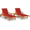 Image de vidaXL - Ligstoelen - 2 - st - met - tafel - en - kussens - massief - acaciahout