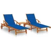 Image de vidaXL - Ligstoelen - 2 - st - met - tafel - en - kussens - massief - acaciahout