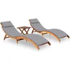 Image de vidaXL - Ligbedden - 2 - st - met - tafel - en - kussens - massief - acaciahout