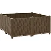 Image de vidaXL - Plantenbak - verhoogd - 80x80x38 - cm - polypropyleen