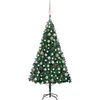 Image de vidaXL - Kunstkerstboom - met - verlichting - en - kerstballen - 150 - cm - PVC - groen