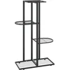 Image de vidaXL - Bloemenstandaard - met - 4 - lagen - 43x22x76 - cm - metaal - zwart