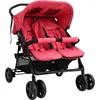 Image de vidaXL - Tweelingkinderwagen - staal - rood